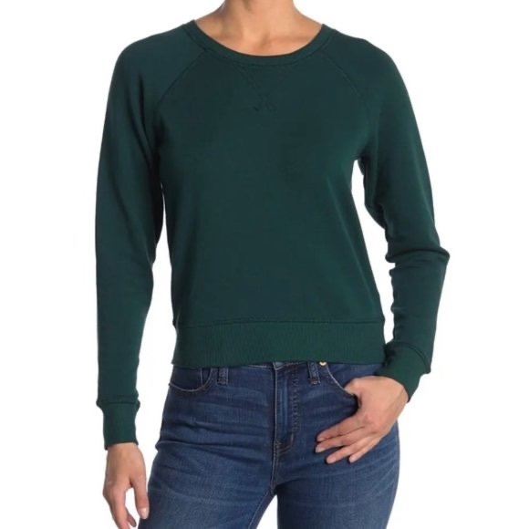 Madewell Tops - Madewell Smokey pruce crew neck raglan long sleeve sweatshirt size medium